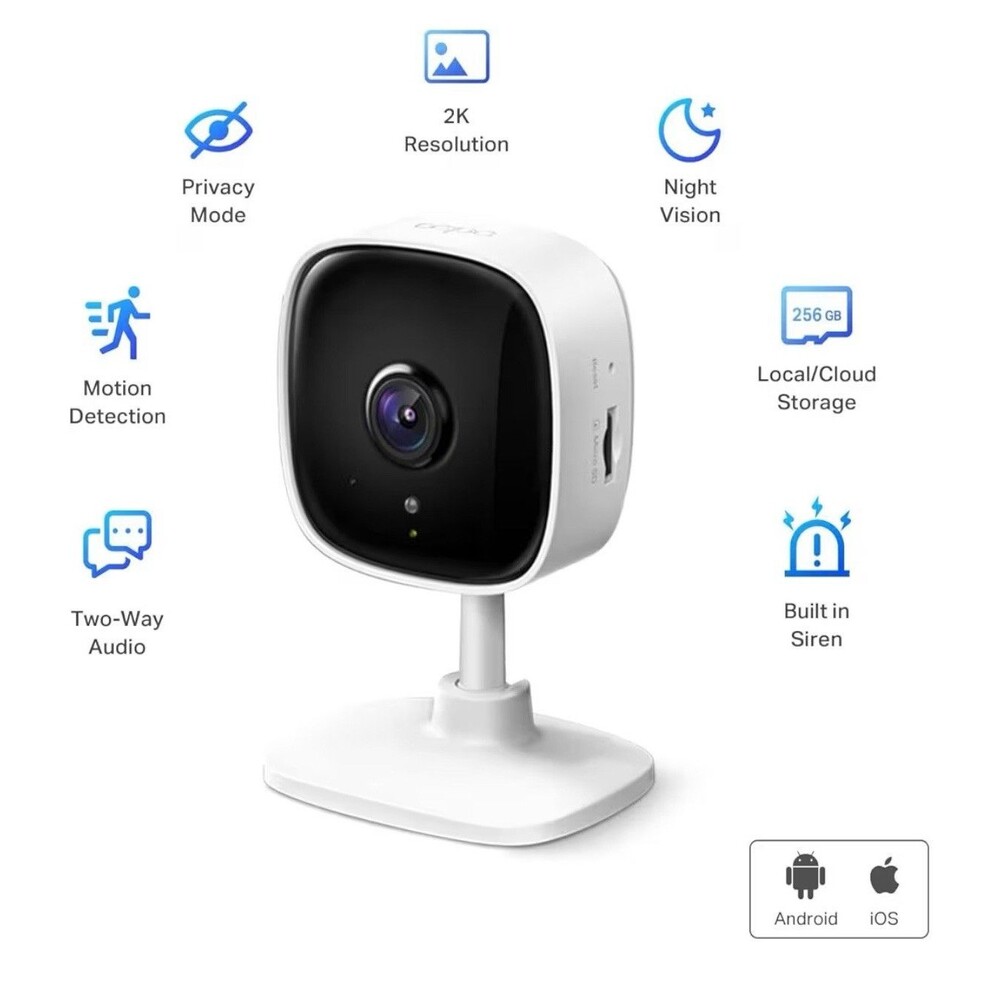 Tapo 2K Security Camera for Baby Monitor, Dog Camera w/Motion Detection - Picture 2 of 7